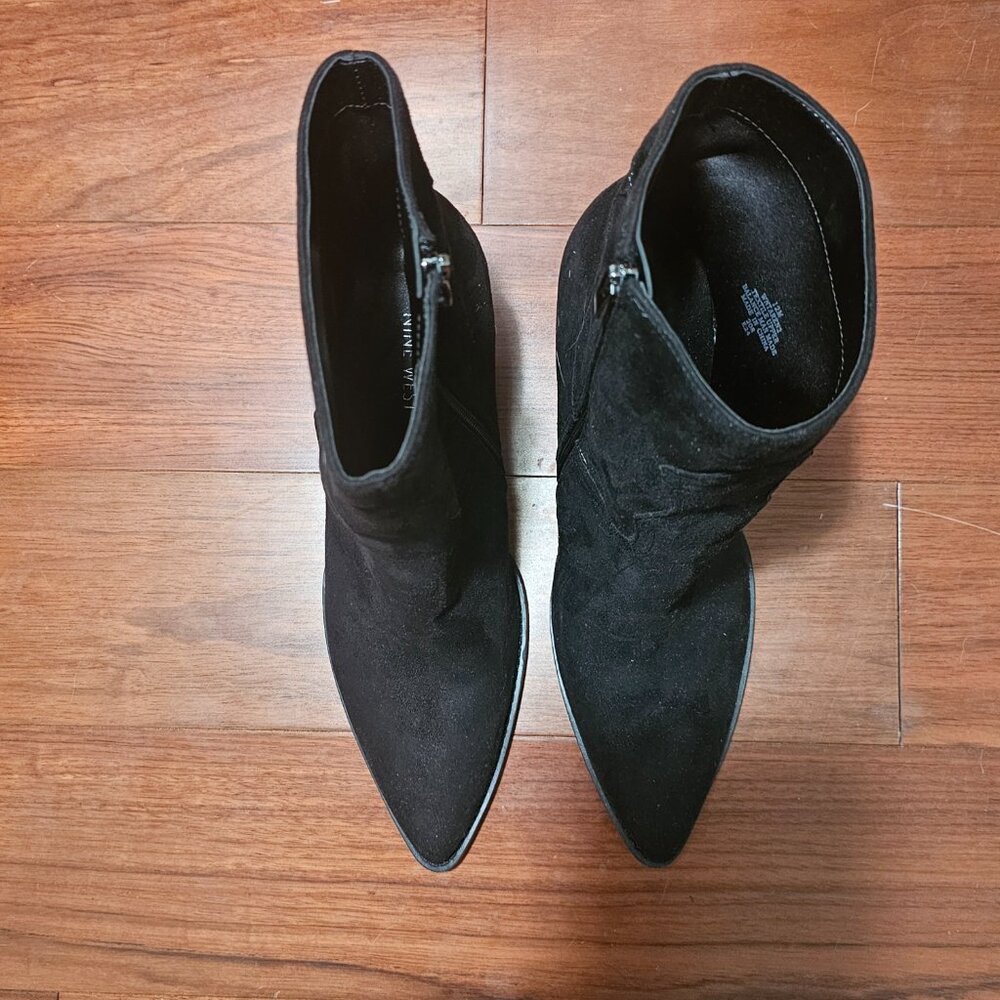 Nine West Taytay Suede Block Heel Ankle Boots | Size 12 | NWOT - Picture 3 of 6